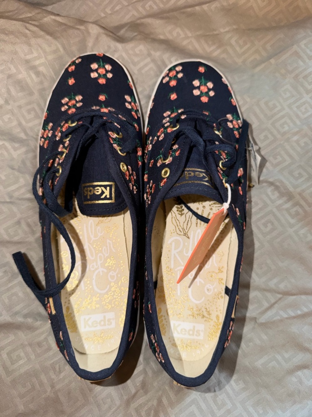 Keds Navy Floral Lace-Up Canvas Shoes